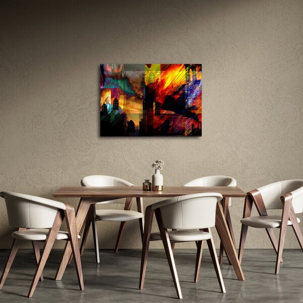 Obraz - Kolorowa abstrakcja miasta (70x50 cm)