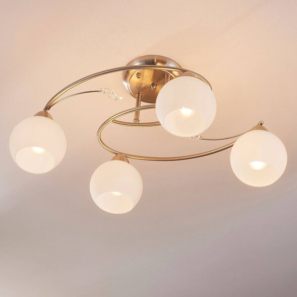 Lampa sufitowa Svean Lindby, możliwość ściemniania, aluminiowy / szary / cynkowy, salon / jadalnia, szkło, nowoczesny
