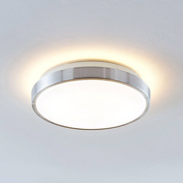Lampa sufitowa LED Emelie Lindby, aluminiowy / szary / cynkowy, salon / jadalnia, aluminium, nowoczesny