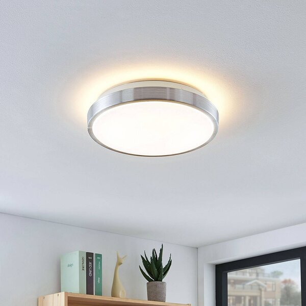 Lampa sufitowa LED Emelie Lindby, aluminiowy / szary / cynkowy, salon / jadalnia, aluminium, nowoczesny