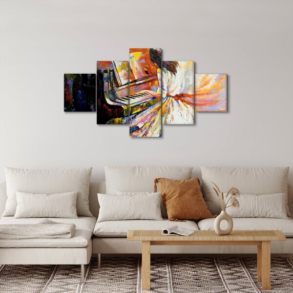 Obraz - Kobieta grająca na pianinie (125x70 cm)