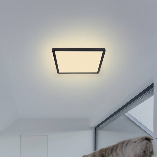 Globo Lampa sufitowa LED Sapana, możliwość ściemniania, czarny, salon / jadalnia, tworzywo sztuczne, nowoczesny