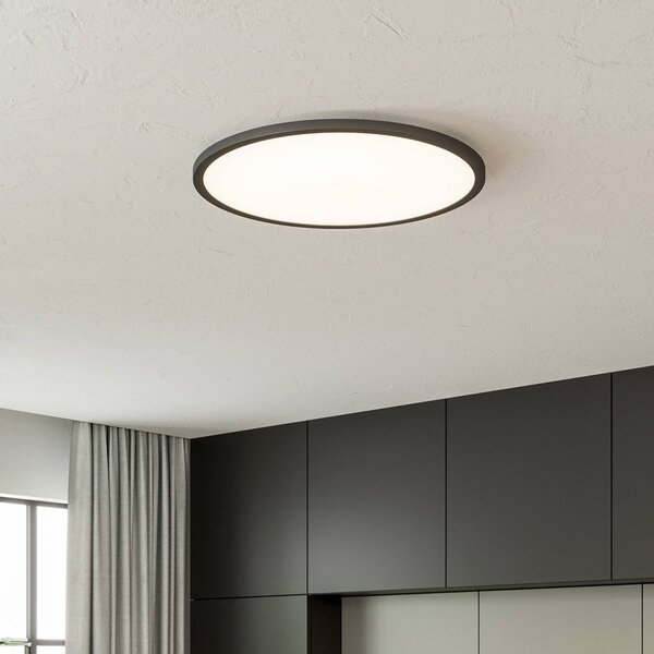Brilliant Lampa sufitowa LED Tuco, możliwość ściemniania, czarny, salon / jadalnia, tworzywo sztuczne, nowoczesny