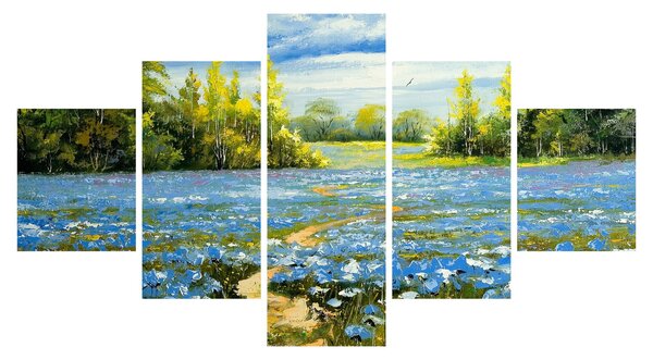 Obraz - Ścieżka w polu, obraz olejny (125x70 cm)