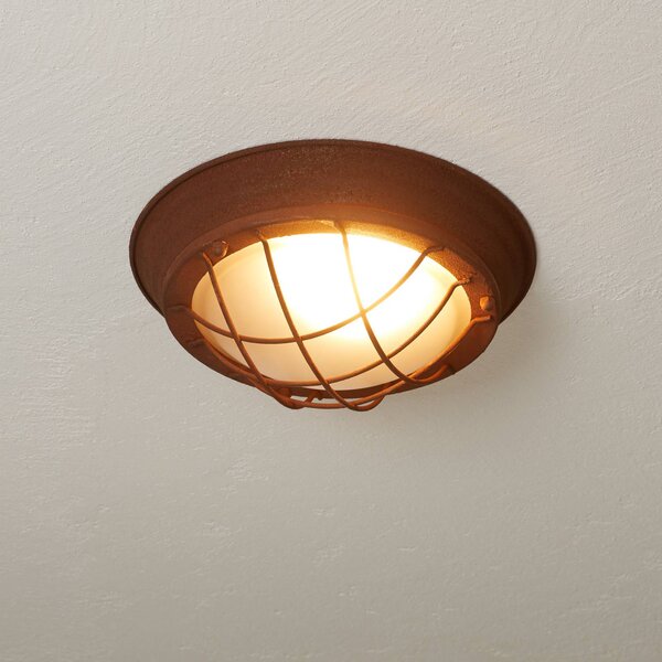 Brilliant Lampa sufitowa Typhoon, możliwość ściemniania, brązowy / rdzawy, salon / jadalnia, metal, dworkowy / rustykalny