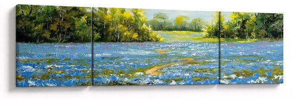 Obraz - Ścieżka w polu, obraz olejny (170x50 cm)