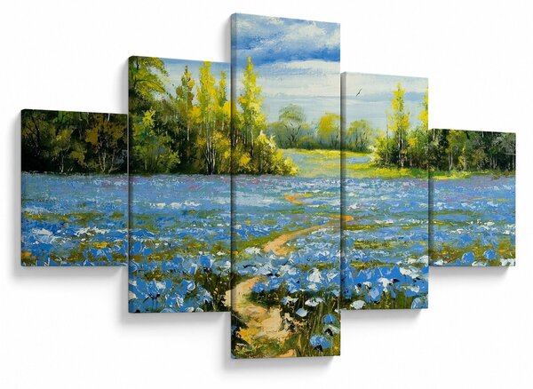 Obraz - Ścieżka w polu, obraz olejny (125x70 cm)
