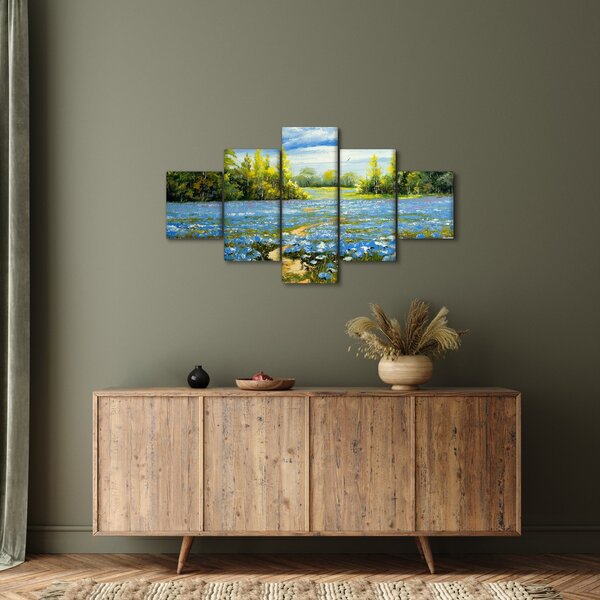 Obraz - Ścieżka w polu, obraz olejny (125x70 cm)