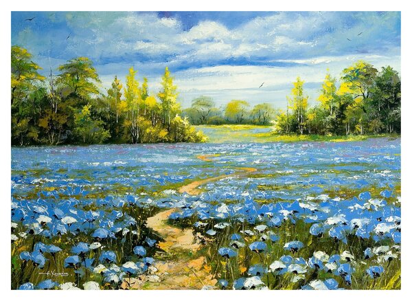 Obraz - Ścieżka w polu, obraz olejny (70x50 cm)