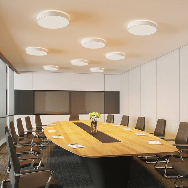 Lampa sufitowa LED Vanida Arcchio, możliwość ściemniania, biały / opal, kuchnia, aluminium, nowoczesny