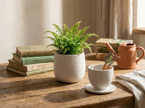 Dwuczęściowy zestaw ceramiczny filiżanki i pojemnika NEST 10 cm, biały