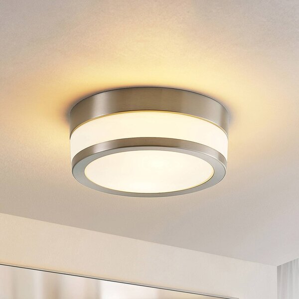 Lampa sufitowa Flavi Lindby, możliwość ściemniania, aluminiowy / szary / cynkowy, łazienka, metal, nowoczesny