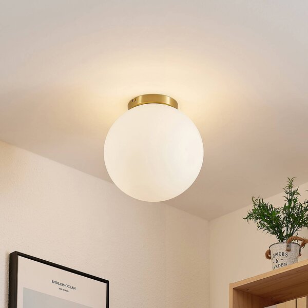 Lampa sufitowa Meriala Lindby, możliwość ściemniania, biały / opal, salon / jadalnia, szkło