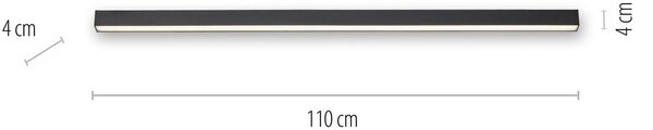 PURE Lampa sufitowa LED Lines Straight, możliwość ściemniania, czarny, salon / jadalnia, aluminium, nowoczesny