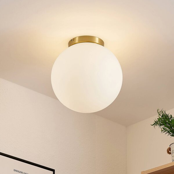 Lampa sufitowa Meriala Lindby, możliwość ściemniania, biały / opal, salon / jadalnia, szkło