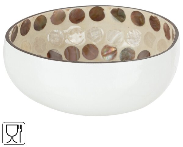 Plastowa miska KOKO 13 cm, brązowo-biała