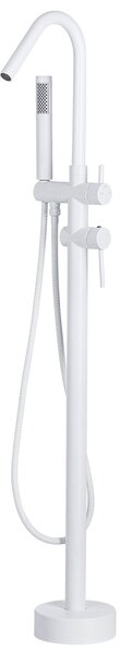Nowoczesna wolnostojąca bateria wannowa mosiężna matowa biała Victoria Beliani