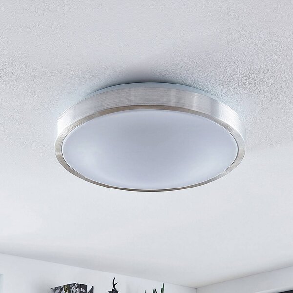 Lampa sufitowa LED Emelie Lindby, aluminiowy / szary / cynkowy, salon / jadalnia, aluminium, nowoczesny