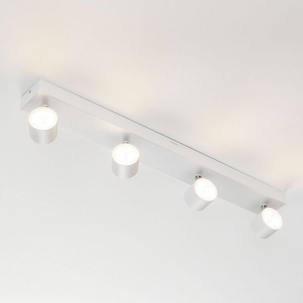 Philips Star – czteropkt. spot sufitowy LED, warmglow STAR, możliwość ściemniania, biały / opal, salon / jadalnia, metal, nowoczesny