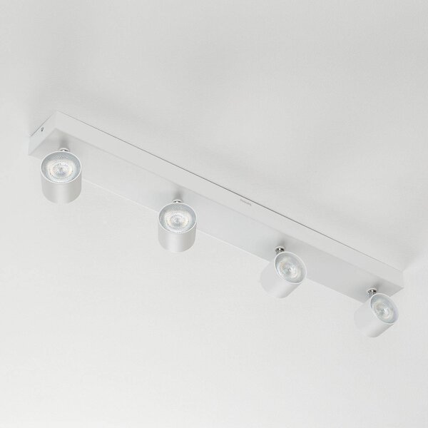 Philips Star – czteropkt. spot sufitowy LED, warmglow STAR, możliwość ściemniania, biały / opal, salon / jadalnia, metal, nowoczesny