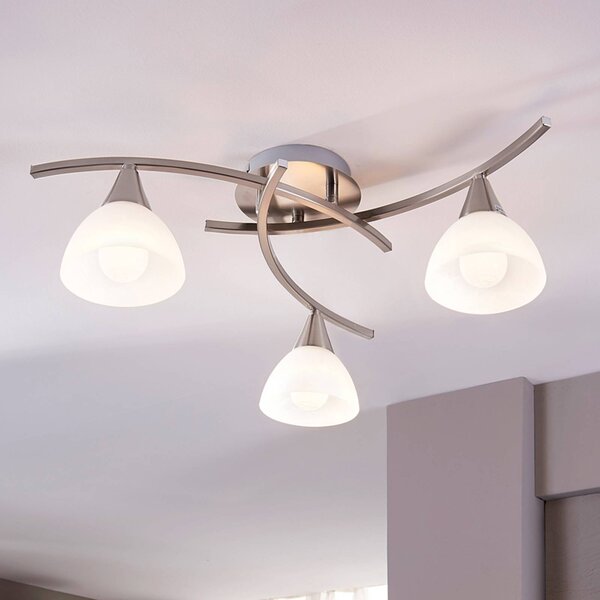 Lampa sufitowa Della Lindby, możliwość ściemniania, aluminiowy / szary / cynkowy, salon / jadalnia, szkło, nowoczesny