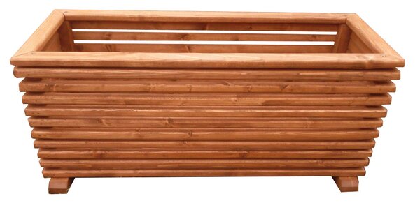 Prostokątna duża drewniana donica do ogrodu - Lingo