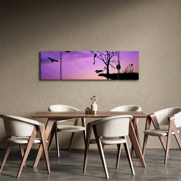Obraz - Sylwetki zwierząt (170x50 cm)