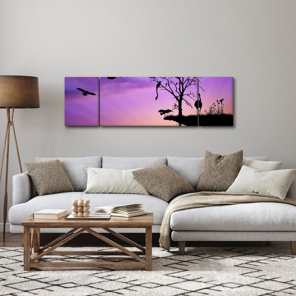 Obraz - Sylwetki zwierząt (170x50 cm)