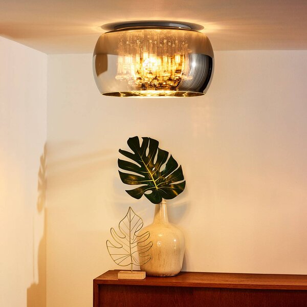 Lucide Lampa sufitowa Pearl, możliwość ściemniania, aluminiowy / szary / cynkowy, salon / jadalnia, szkło, nowoczesny