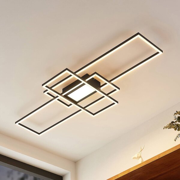 Lampa sufitowa LED Caitilin Lindby, możliwość ściemniania, aluminiowy / szary / cynkowy, salon / jadalnia, metal, nowoczesny