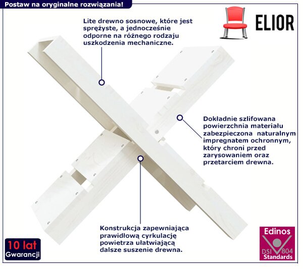 Biały skandynawski stojak na drewno S9-D08