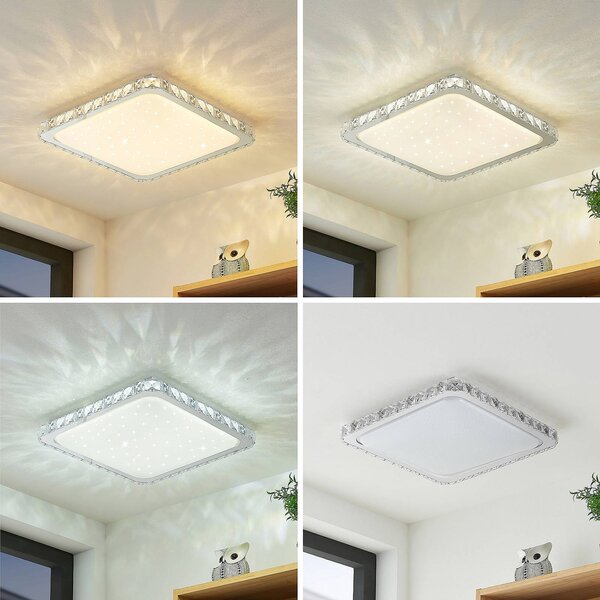 Lampa sufitowa LED Lorand Lindby, możliwość ściemniania, biały / opal, salon / jadalnia, tworzywo sztuczne, nowoczesny