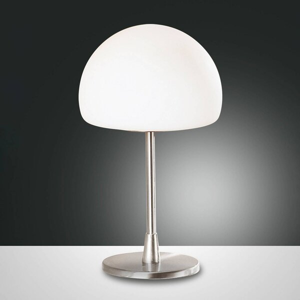 Fabas Luce Lampa stołowa Gaia, możliwość ściemniania, chromowy / srebrny, sypialnia, szkło, nowoczesny