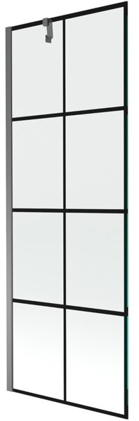 Mexen Next parawan nawannowy 1-skrzydłowy 70 x 150 cm, czarna kratka, gun metal - 895-070-000-00-77-95