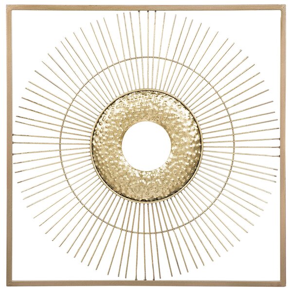 Dekoracja ścienna w stylu glamour słońce metalowa złota Mercury Beliani