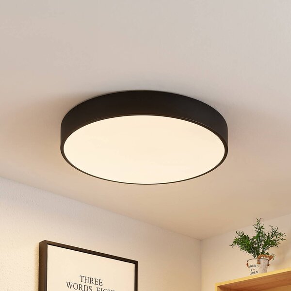 Lampa sufitowa LED Simera Lindby, możliwość ściemniania, czarny, salon / jadalnia, tworzywo sztuczne, nowoczesny