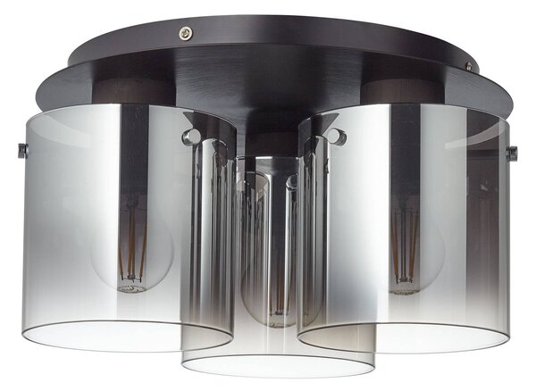 Brilliant Lampa sufitowa Beth, możliwość ściemniania, aluminiowy / szary / cynkowy, salon / jadalnia, szkło, nowoczesny