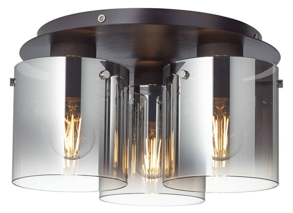 Brilliant Lampa sufitowa Beth, możliwość ściemniania, aluminiowy / szary / cynkowy, salon / jadalnia, szkło, nowoczesny