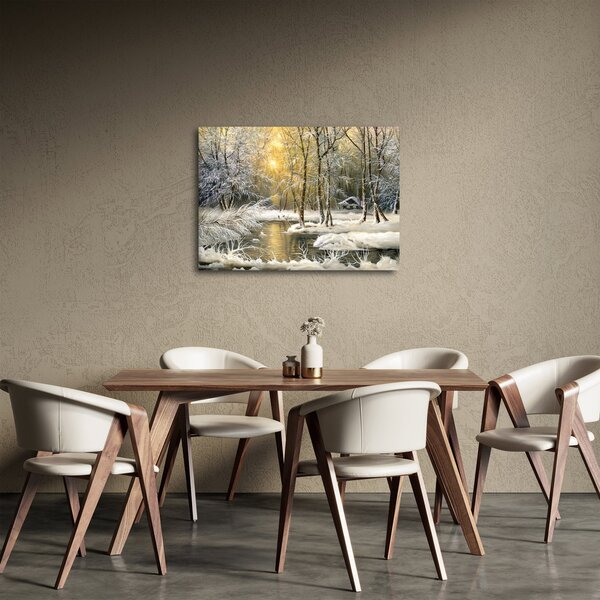 Obraz - Domek w lesie, obraz olejny (70x50 cm)