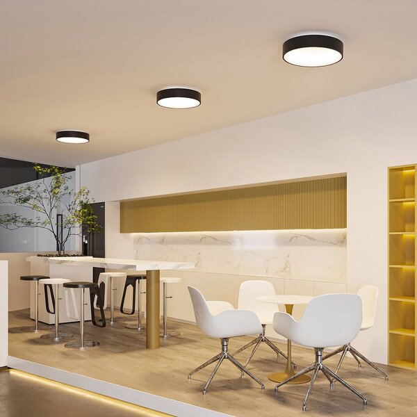 Lampa sufitowa LED Aleksi Arcchio, możliwość ściemniania, czarny, kuchnia, metal, nowoczesny
