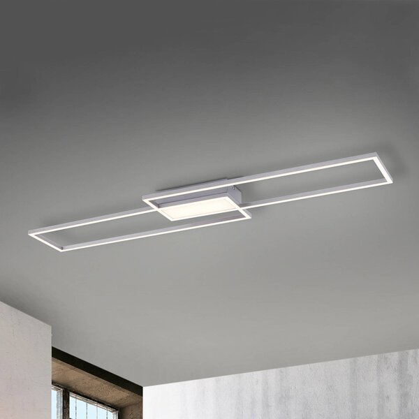 JUST LIGHT. GmbH Lampa sufitowa LED Asmin, możliwość ściemniania, aluminiowy / szary / cynkowy, salon / jadalnia, metal