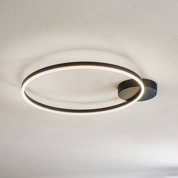 Fabas Luce Lampa sufitowa LED Giotto, możliwość ściemniania, czarny, salon / jadalnia, metal, nowoczesny