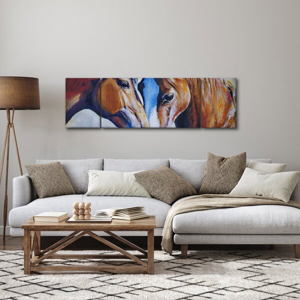 Obraz - Zakochane konie (170x50 cm)