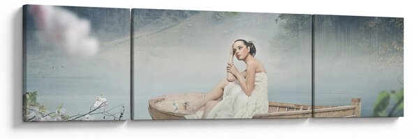 Obraz - Kobieta na łodzi (170x50 cm)