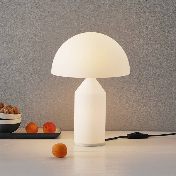 Oluce Lampa stołowa design ATOLLO, biały / opal, salon / jadalnia, metal, design