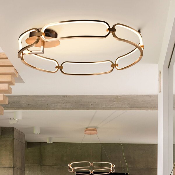 Schuller Valencia Lampa sufitowa LED Colette, mosiężny / złoty, salon / jadalnia, aluminium, nowoczesny