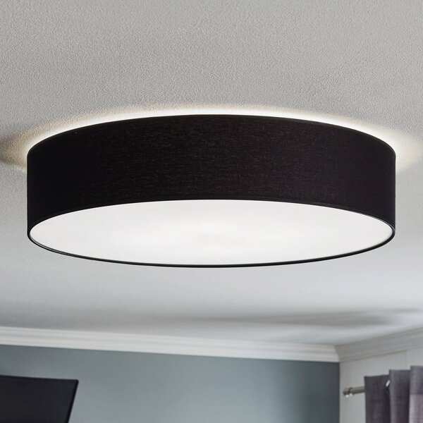 Lampa sufitowa Rondo TK Lighting, możliwość ściemniania, czarny, sypialnia, tkanina / materiał / jedwab, nowoczesny