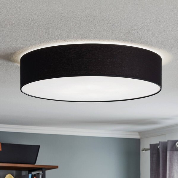 Lampa sufitowa Rondo TK Lighting, możliwość ściemniania, czarny, sypialnia, tkanina / materiał / jedwab, nowoczesny