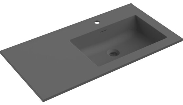Mexen Otis umywalka wpuszczana w blat prawa 91 x 46,5 cm, czarna mat - 25189071P