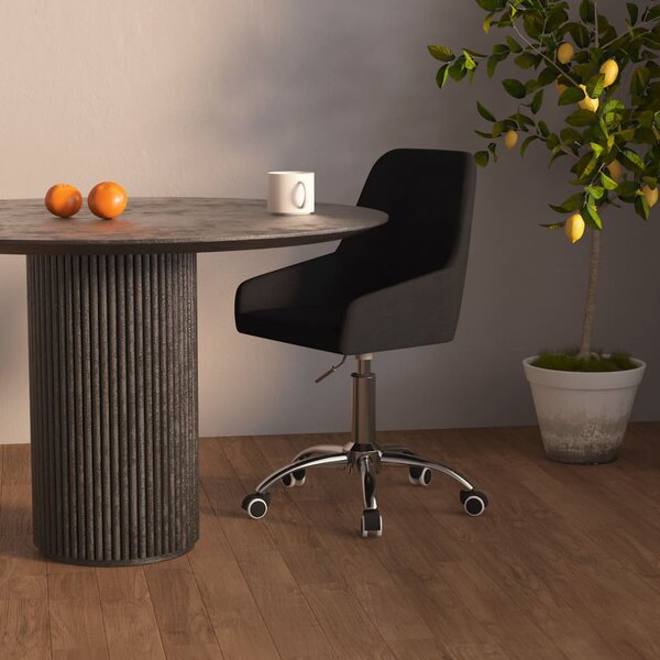 Obrotowe krzesło biurowe, czarne, tapicerowane tkaniną